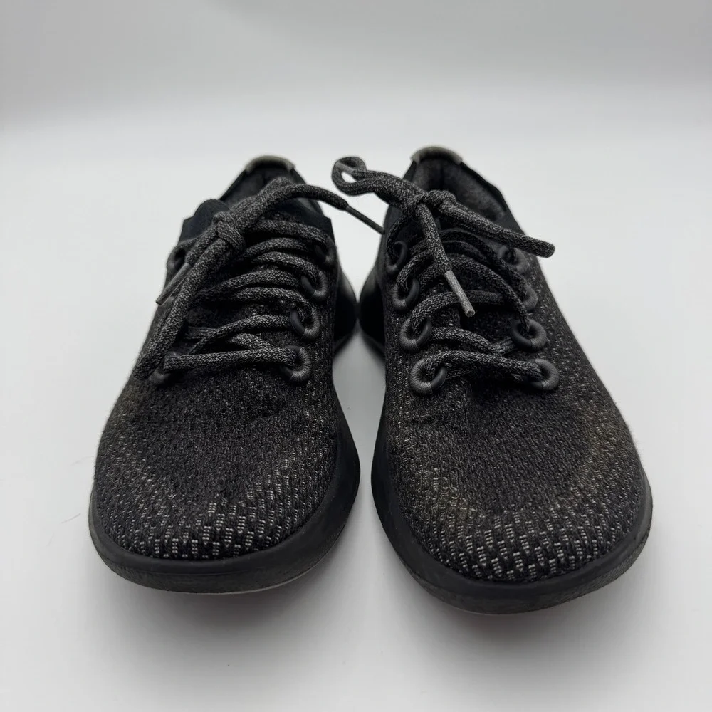 Allbirds Tree Dashers Womens 7.5 Black Grey Knit Running Shoes Walking Sneakers
